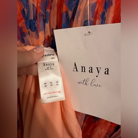 Anaya Plus wrap front tulle maxi dress in multi floral - Picture 6 of 8